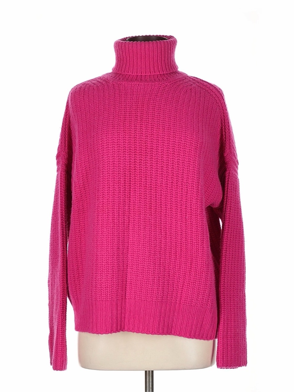 La Ligne Cashmere Classic Pink Turtleneck Sweater